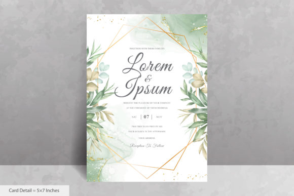 A Modern Wedding Invitation: Floral Geometric Frame Card Set