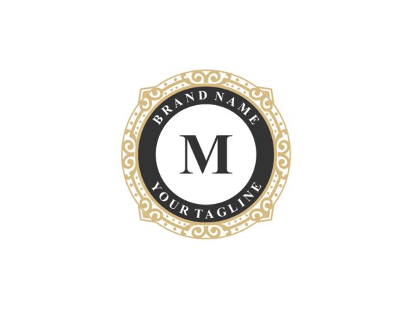 Evaluating the Initial M Elegant Frame Ornament Logo Design