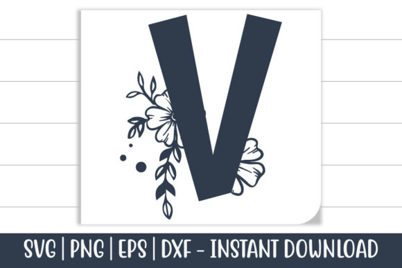 Floral Alphabet V: A Versatile Design Asset for Your Creative Toolkit
