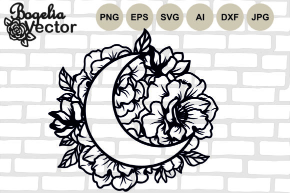 Floral Moon Flowers Moon Cut File: Your Gateway to Celestial Crafting