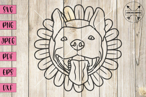 Floral Pitbull Clipart for Creative Projects