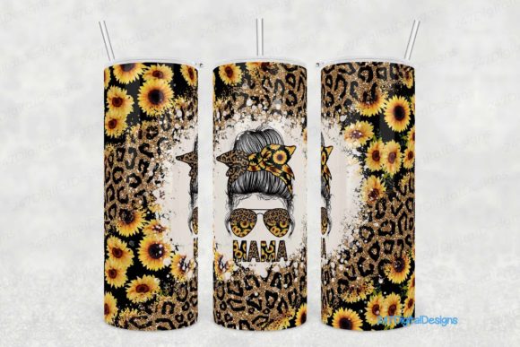 Mama Leopard Sunflower Floral Tumbler Designs