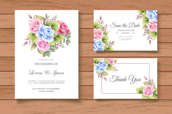 The Distinctive Appeal of a Hand Drawing Floral Wedding Card Set