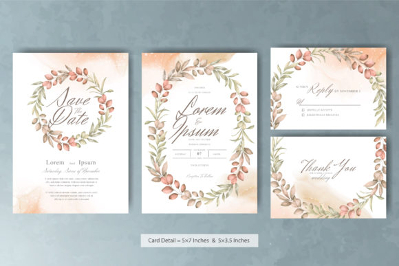 The Elegance of Watercolor Floral Wreath Wedding Cards
