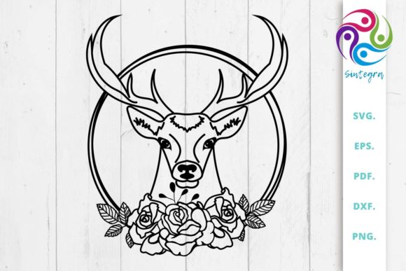 The Floral Wreath Reindeer SVG File: A Versatile Asset for Creative Workflows